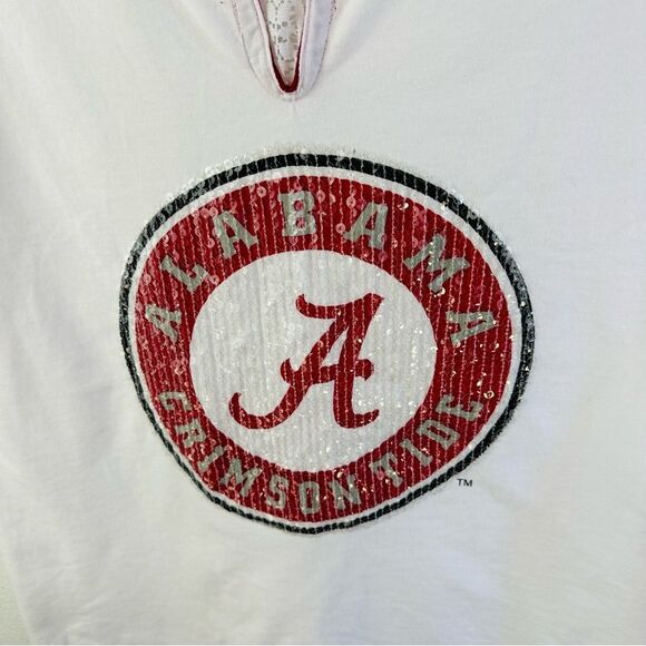 E5 University Of Alabama Sequin White Tee Size M - Picture 2 of 4
